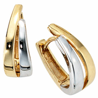 Creolen 333 Gelbgold Bicolor abstrakt