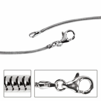 Schlangenkette 585 Weißgold 1,4 mm 38 cm