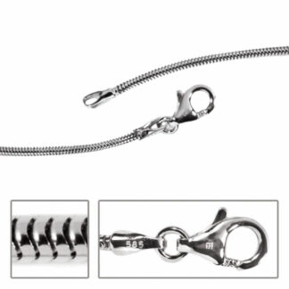 Schlangenkette 585 Weißgold 1,4 mm 40 cm