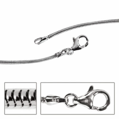 Schlangenkette 585 Weißgold 1,4 mm 40 cm