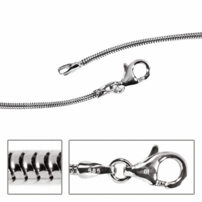 Schlangenkette 585 Weißgold 1,4 mm 42 cm
