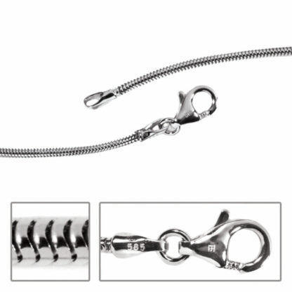 Schlangenkette 585 Weißgold 1,4 mm 45 cm
