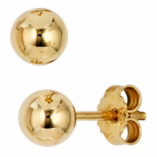 Kugel-Ohrstecker 333 Gelbgold glänzend