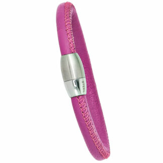 Leder-Armband pink mit Magnetschließe Edelstahl