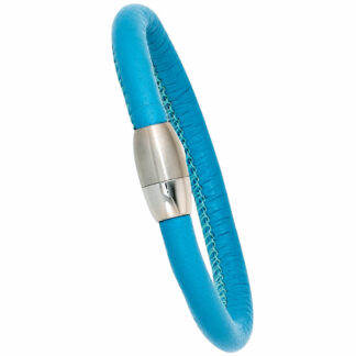 Leder-Armband türkis mit Magnetverschluss Edelstahl
