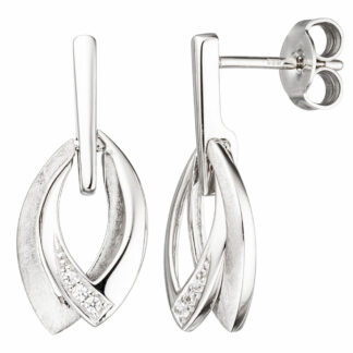 Ohrstecker Zwillings-Marquise 333 Weißgold mit Zirkonia
