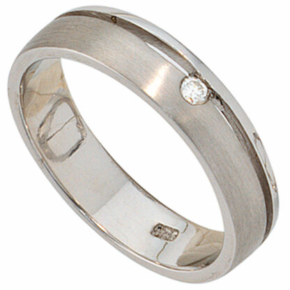 Ring 925 Silber/teilmattiert mit Brillant