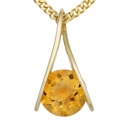 Anhänger 375 Gelbgold mit Citrin