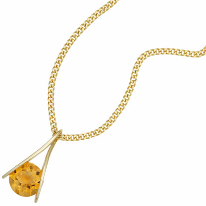 Anhänger 375 Gelbgold mit Citrin – Bild 2