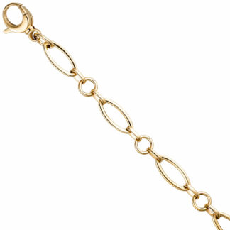 Armband Edelstahl/PVD goldfarben 21 cm oval-rund