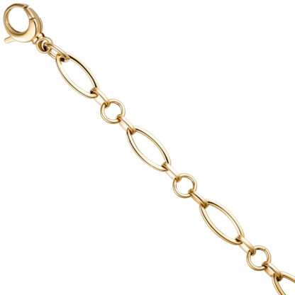 Armband Edelstahl/PVD goldfarben 21 cm oval-rund