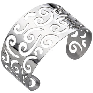 Armreif offen Edelstahl Ausstech-Design "Spirale"