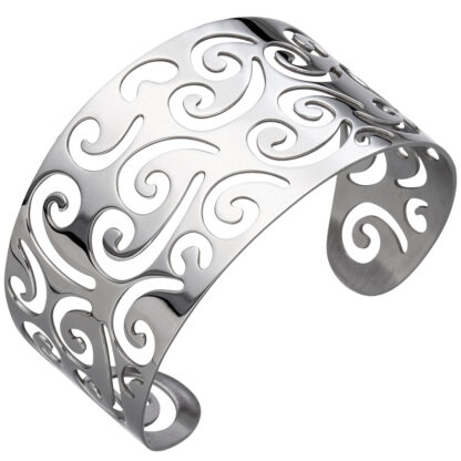 Armreif offen Edelstahl Ausstech-Design "Spirale"