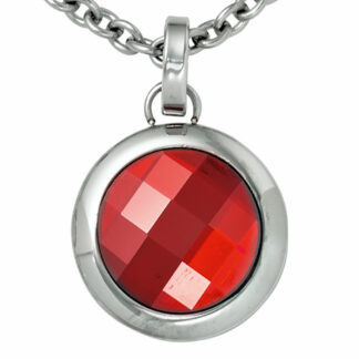 Collier mit Anhänger Edelstahl rund SWAROVSKI ELEMENT rot
