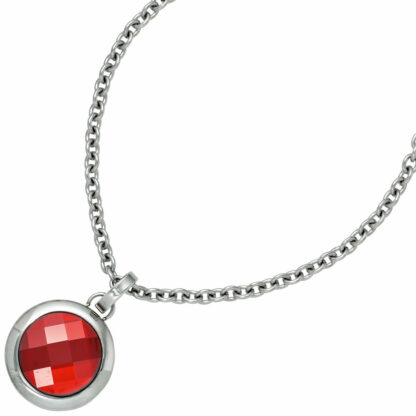 Collier mit Anhänger Edelstahl rund SWAROVSKI ELEMENT rot – Bild 2