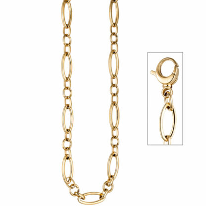 Collier Edelstahl/PVD goldfarben 47 cm oval-rund