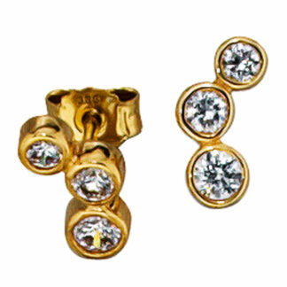 Ohrstecker 333 Gelbgold mit 6 Zirkonia weiß