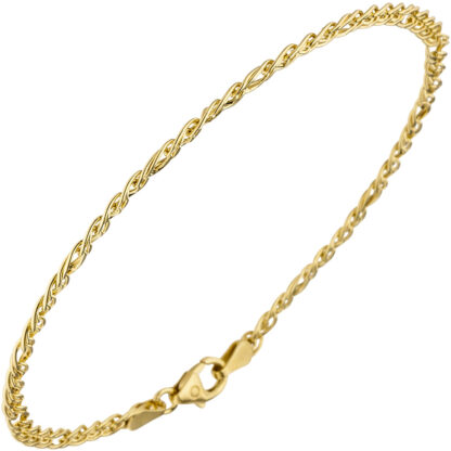 Zwillingspanzer-Armband 585 Gelbgold 19 cm
