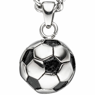 Anhänger "Fußball" Edelstahl und Lackeinlage schwarz