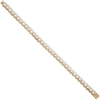 Armband 925 Silber/vergoldet mit Zirkonia rund gefasst in weiß