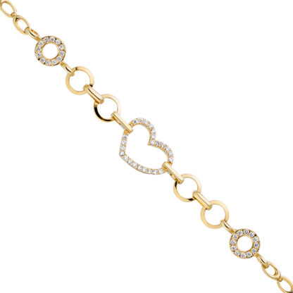 Armband "Herz" 925 Silber/vergoldet mit Zirkonia weiß – Bild 2