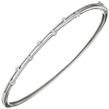 Armreif 925 Silber mit 7 Zirkonia weiß