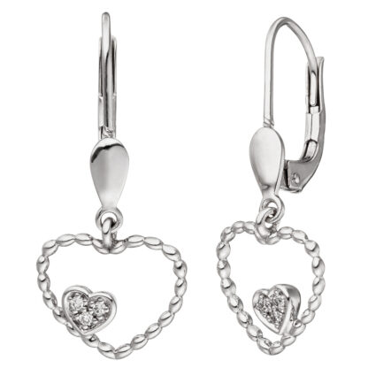 Boutons "Diamant-Herz" 585 Weißgold