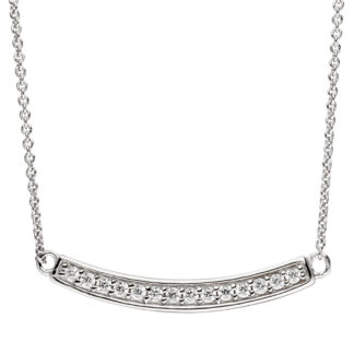 Collier 925 Silber und Schmuckschiene mit Zirkonia