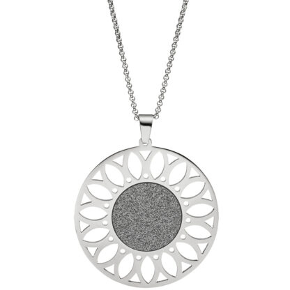 Collier "Blume" Edelstahl mit Glitzereffekt