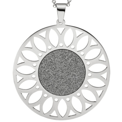 Collier "Blume" Edelstahl mit Glitzereffekt – Bild 3