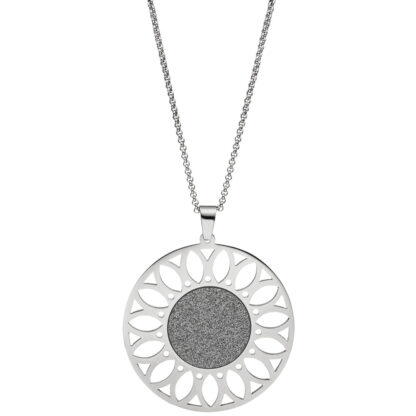 Collier "Blume" Edelstahl mit Glitzereffekt – Bild 2