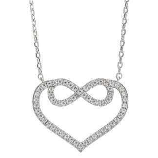 Collier "Herz und unendlich" 925 Silber mit Zirkonia weiß