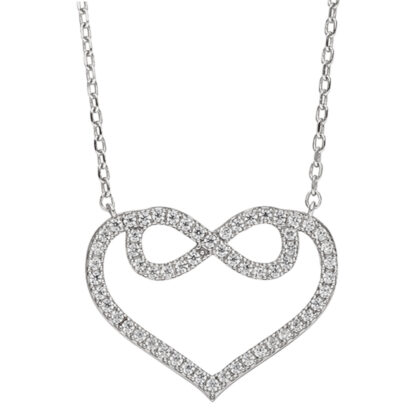 Collier "Herz und unendlich" 925 Silber mit Zirkonia weiß