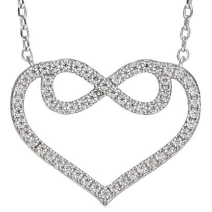 Collier "Herz und unendlich" 925 Silber mit Zirkonia weiß – Bild 3