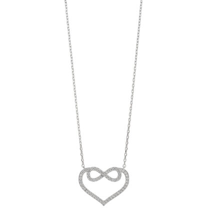 Collier "Herz und unendlich" 925 Silber mit Zirkonia weiß – Bild 2