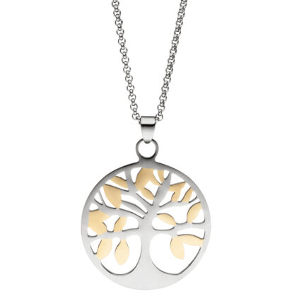 Collier "Lebensbaum" Edelstahl/PVD goldfarben