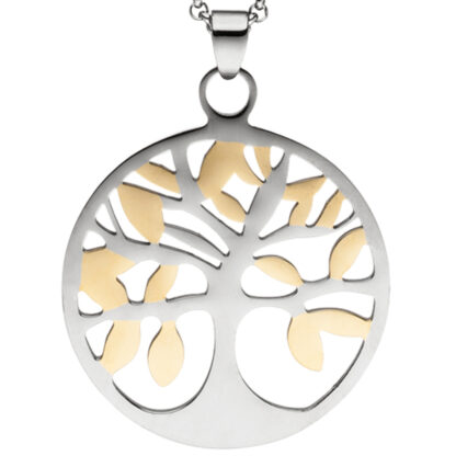 Collier "Lebensbaum" Edelstahl/PVD goldfarben – Bild 3