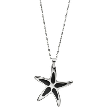 Collier "Seestern" Edelstahl mit Lackeinlage schwarz – Bild 2