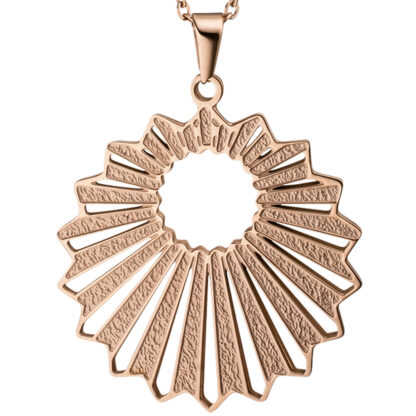 Collier "Sonne" Edelstahl/PVD rotgoldfarben – Bild 3