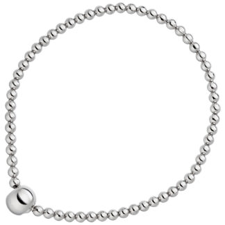Kugel-Armband 925 Silber endlos auf Silikon