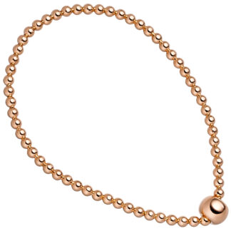 Kugel-Armband 925 Silber/rotvergoldet endlos aus Silikon