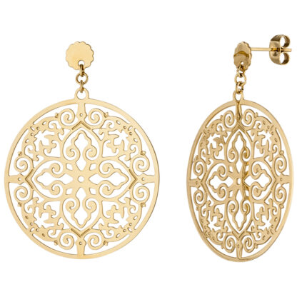 Ohrhänger Edelstahl/PVD goldfarben Rosette