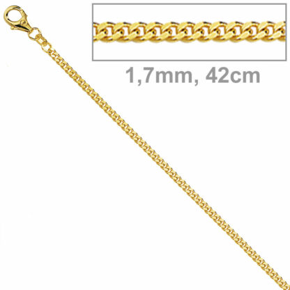 Panzerkette 585 Gelbgold 1,7 mm 42 cm diamantiert