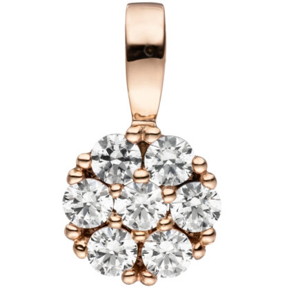 Anhänger "Blume" 333 Rotgold mit 7 Zirkonia weiß