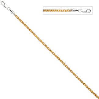 Armband 925 Silber/teilvergoldet 19 cm 2,8 mm