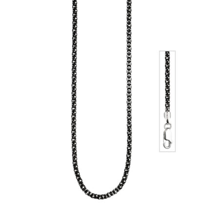 Collier 925 Silber/teilschwarzrhodiniert 45 cm 2,8 mm