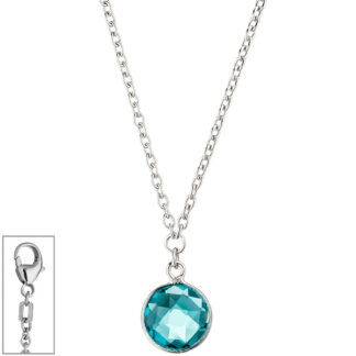 Collier/Ankerkette 925 Silber mit Anhänger Quarz türkis