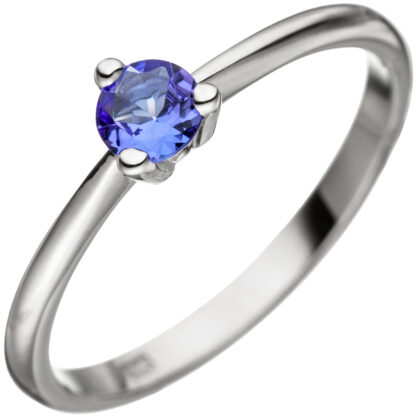 Ring 585 Weißgold mit Tansanit Solitär