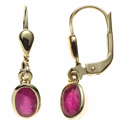Boutons 585 Gelbgold mit 2 Rubinen