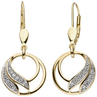 Boutons 585 Gelbgold mit Brillanten gefächert